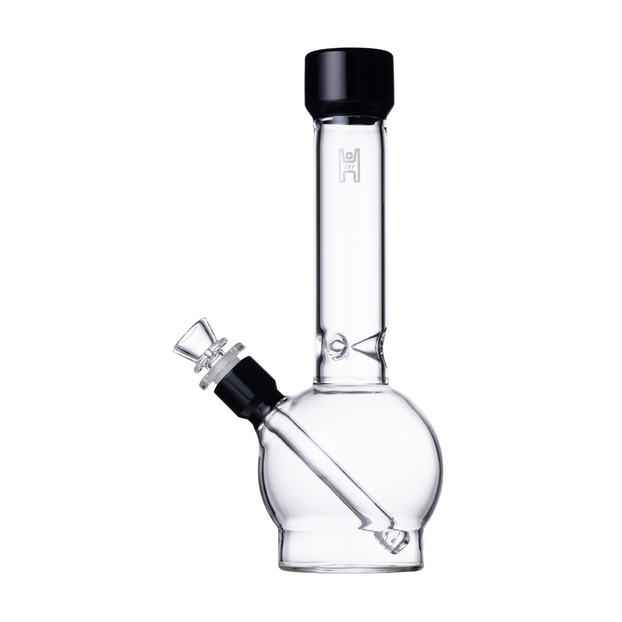 Pixie's Pantry 12" Human Grade Ball Water Pipe in Clear / Black colorway