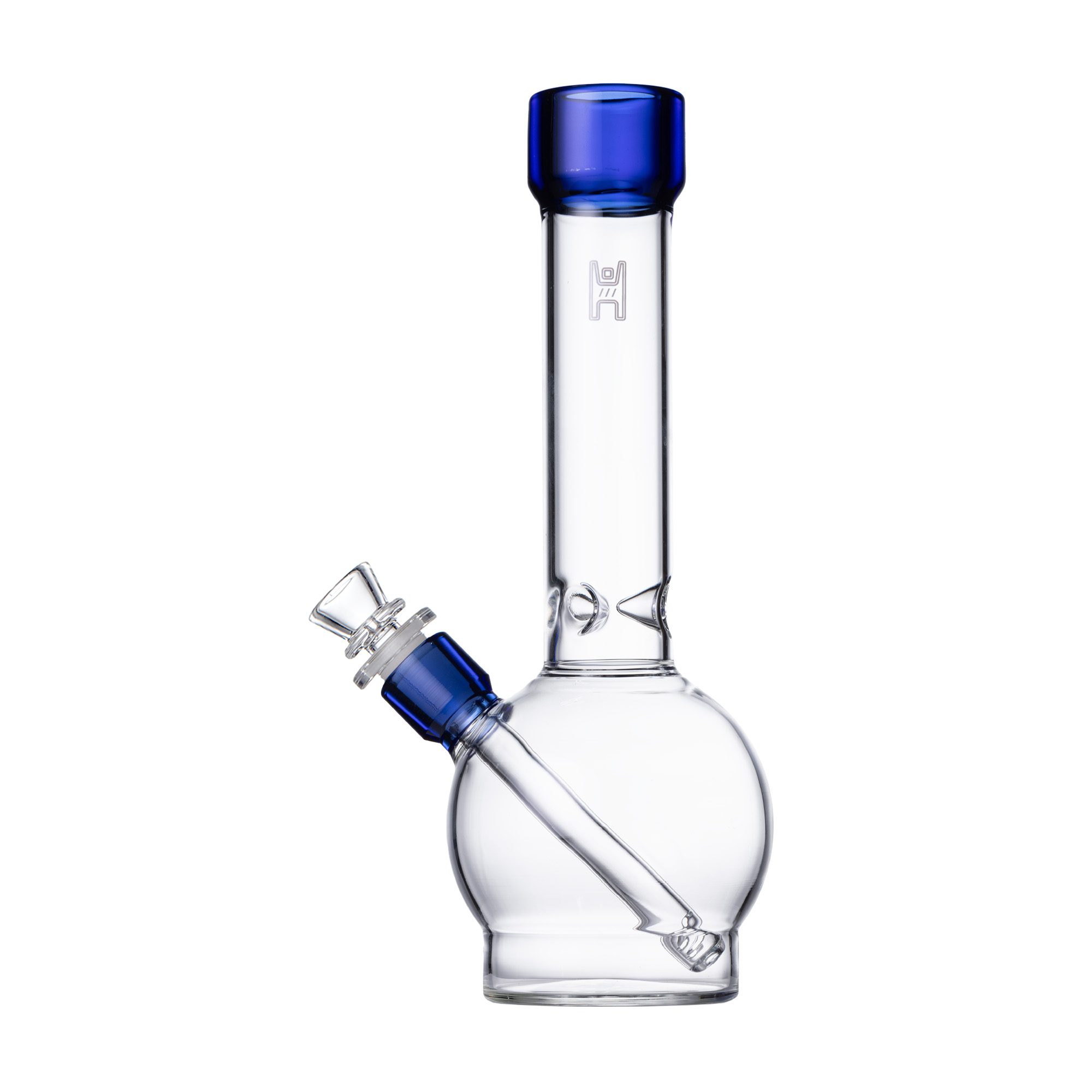Pixie's Pantry 12" Human Grade Ball Water Pipe in Clear / Blue colorway