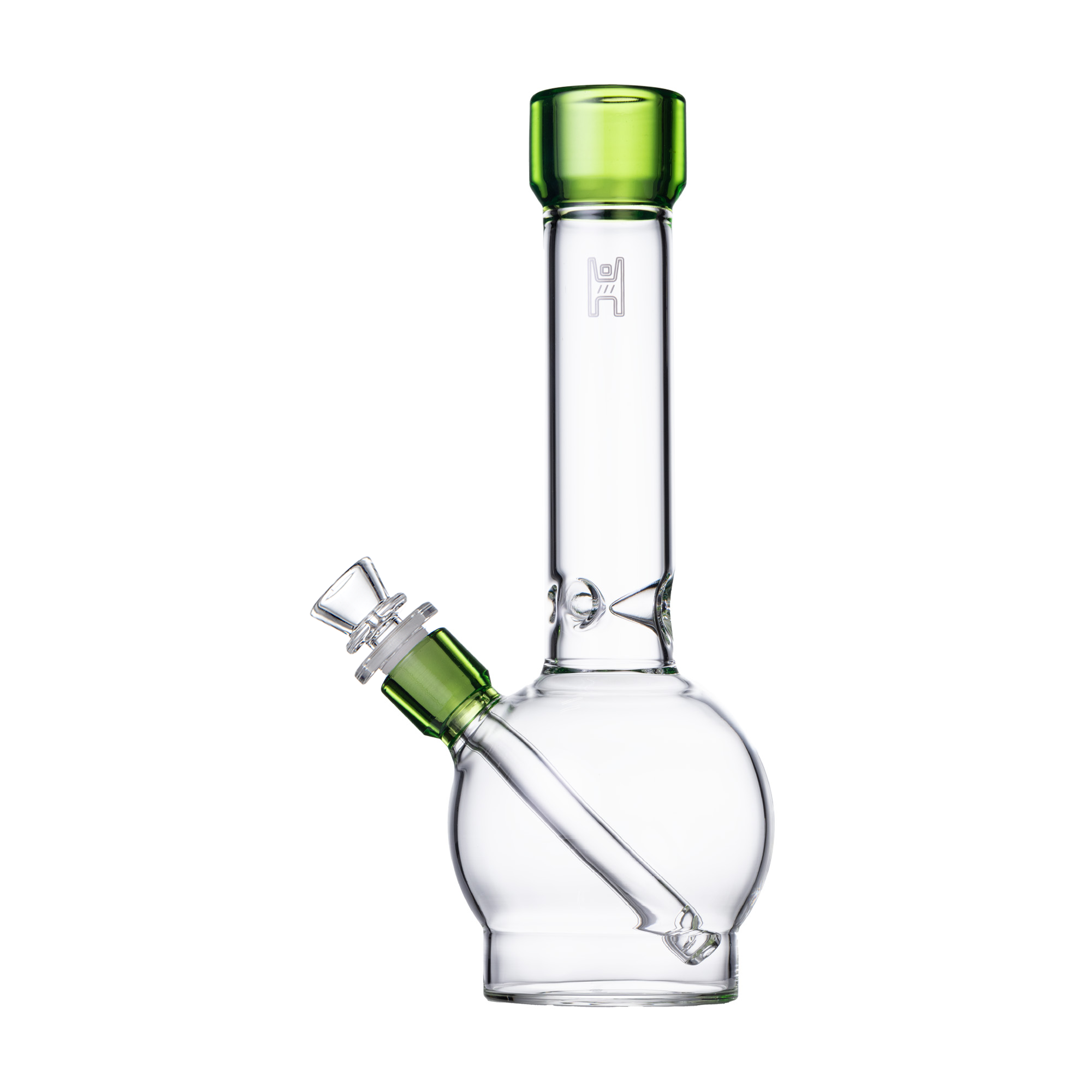 Pixie's Pantry 12" Human Grade Ball Water Pipe in Clear / Green colorway