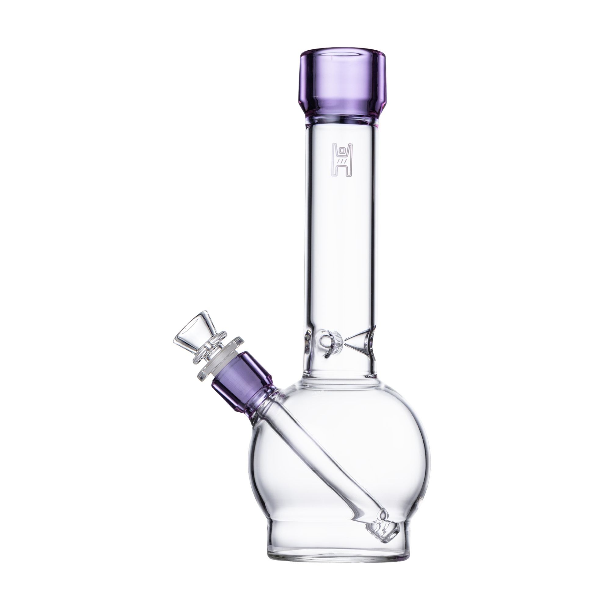 Pixie's Pantry 12" Human Grade Ball Water Pipe in Clear / Lavender colorway