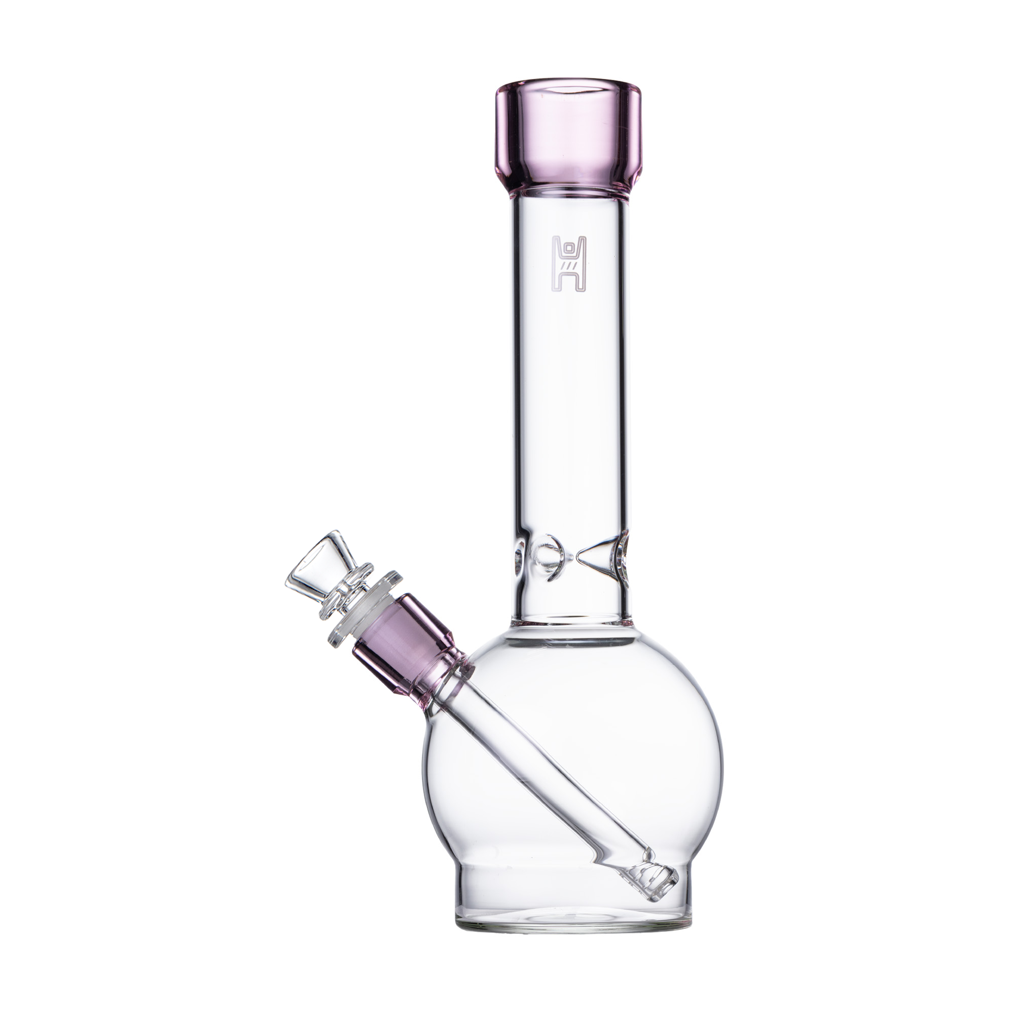 Pixie's Pantry 12" Human Grade Ball Water Pipe in Clear / Pink colorway