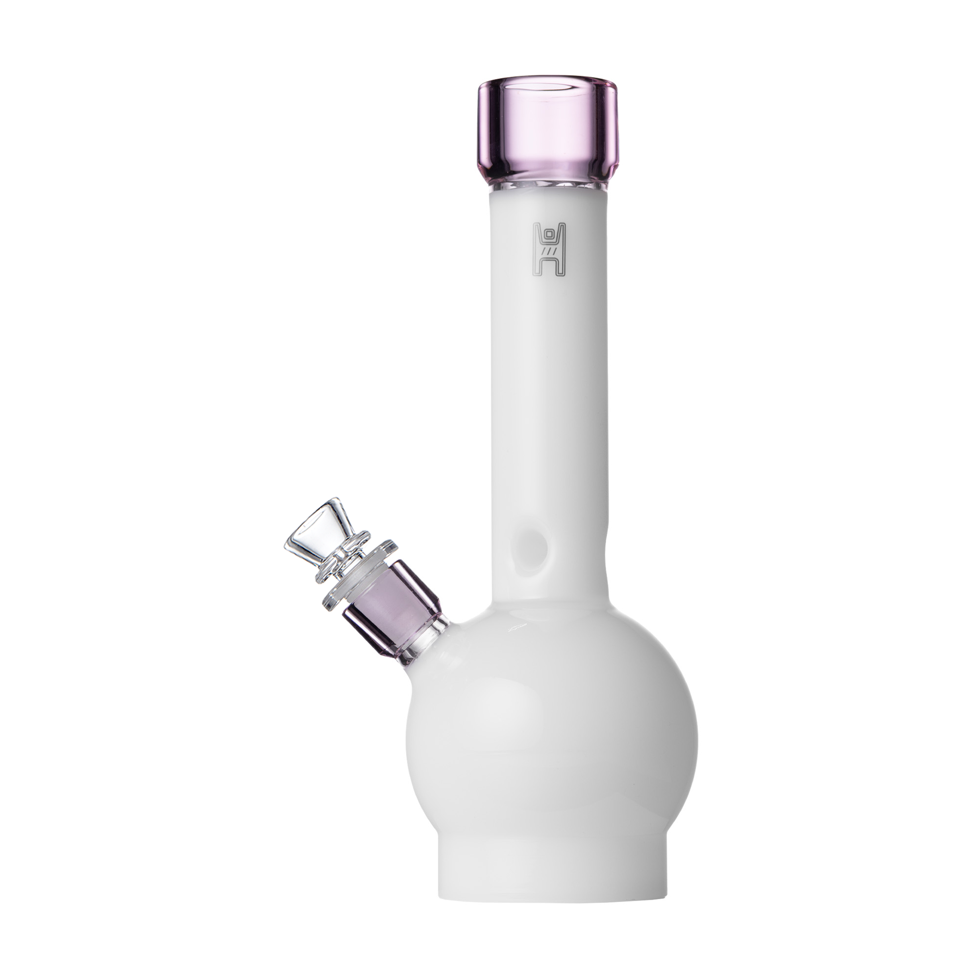 Pixie's Pantry 12" Human Grade Ball Water Pipe in White / Pink colorway
