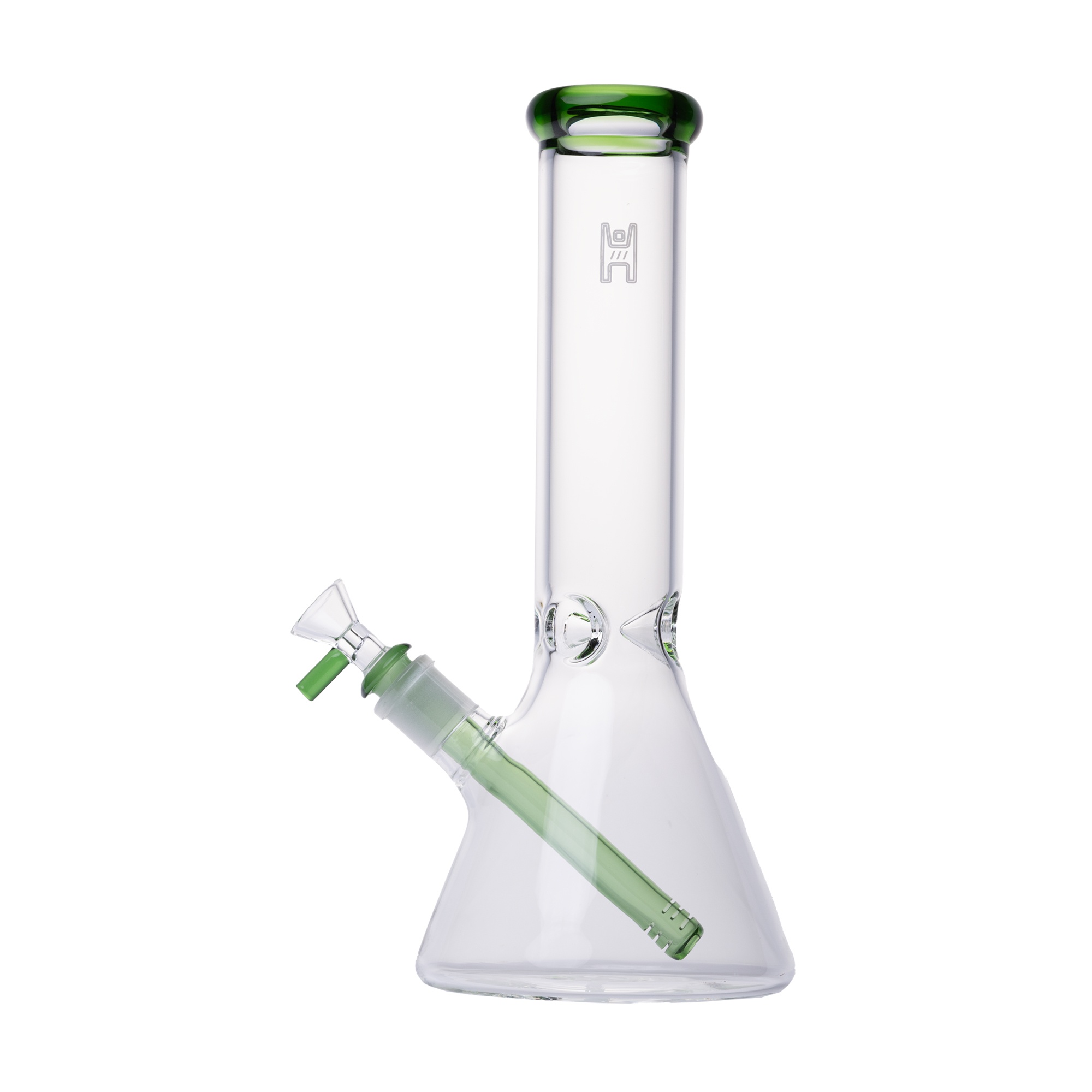 Pixie's Pantry Human Grade 12-Inch Beaker Water Pipe in Clear Lake Green colorway