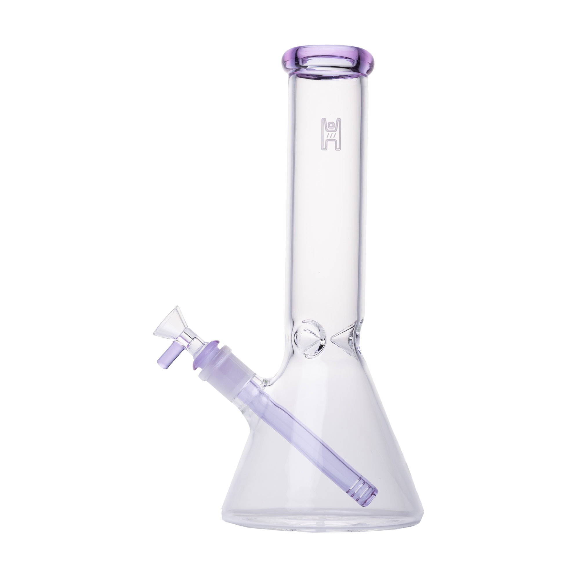 Pixie's Pantry Human Grade 12-Inch Beaker Water Pipe in Clear Lavender colorway