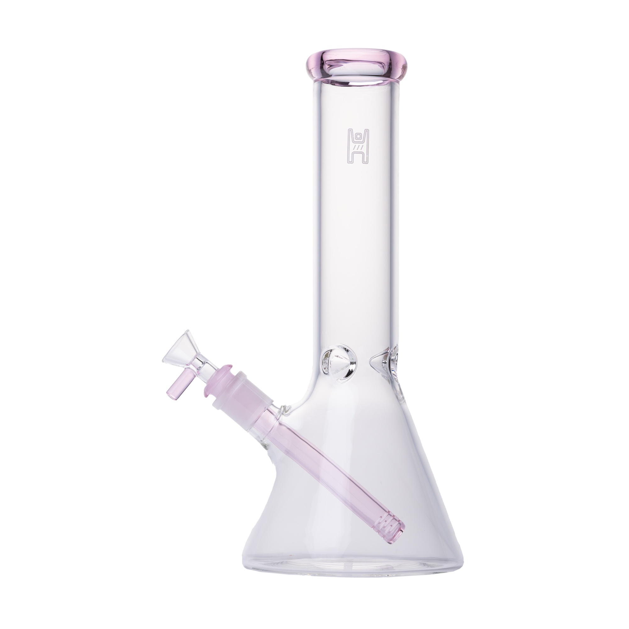 Pixie's Pantry Human Grade 12-Inch Beaker Water Pipe in Clear Pink colorway