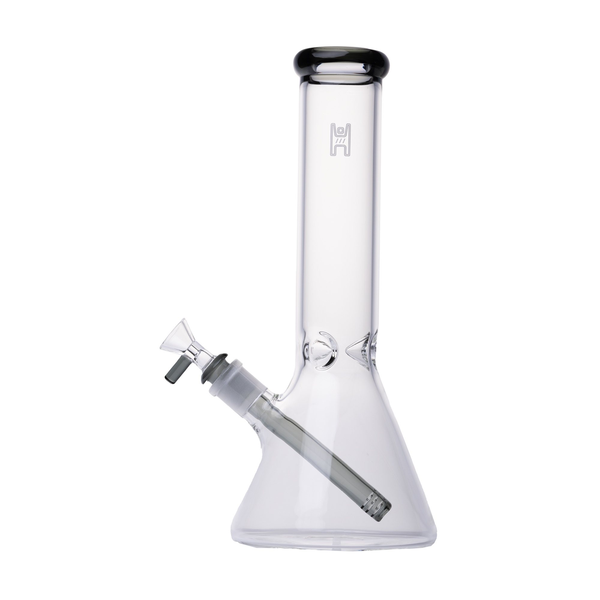 Pixie's Pantry Human Grade 12-Inch Beaker Water Pipe in Clear Smoke colorway