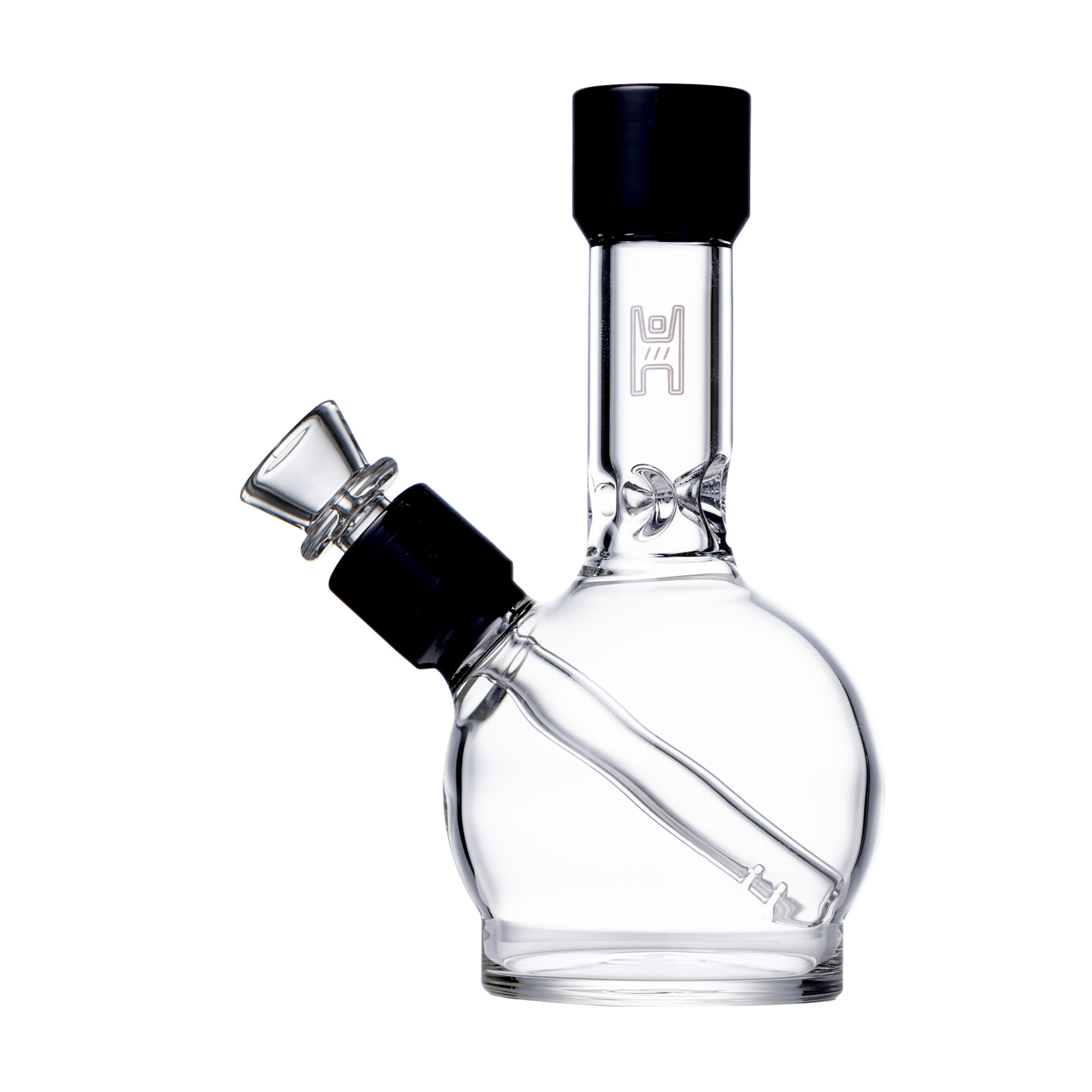 Pixie's Pantry 6" Human Grade Ball Water Pipe in Clear / Black colorway