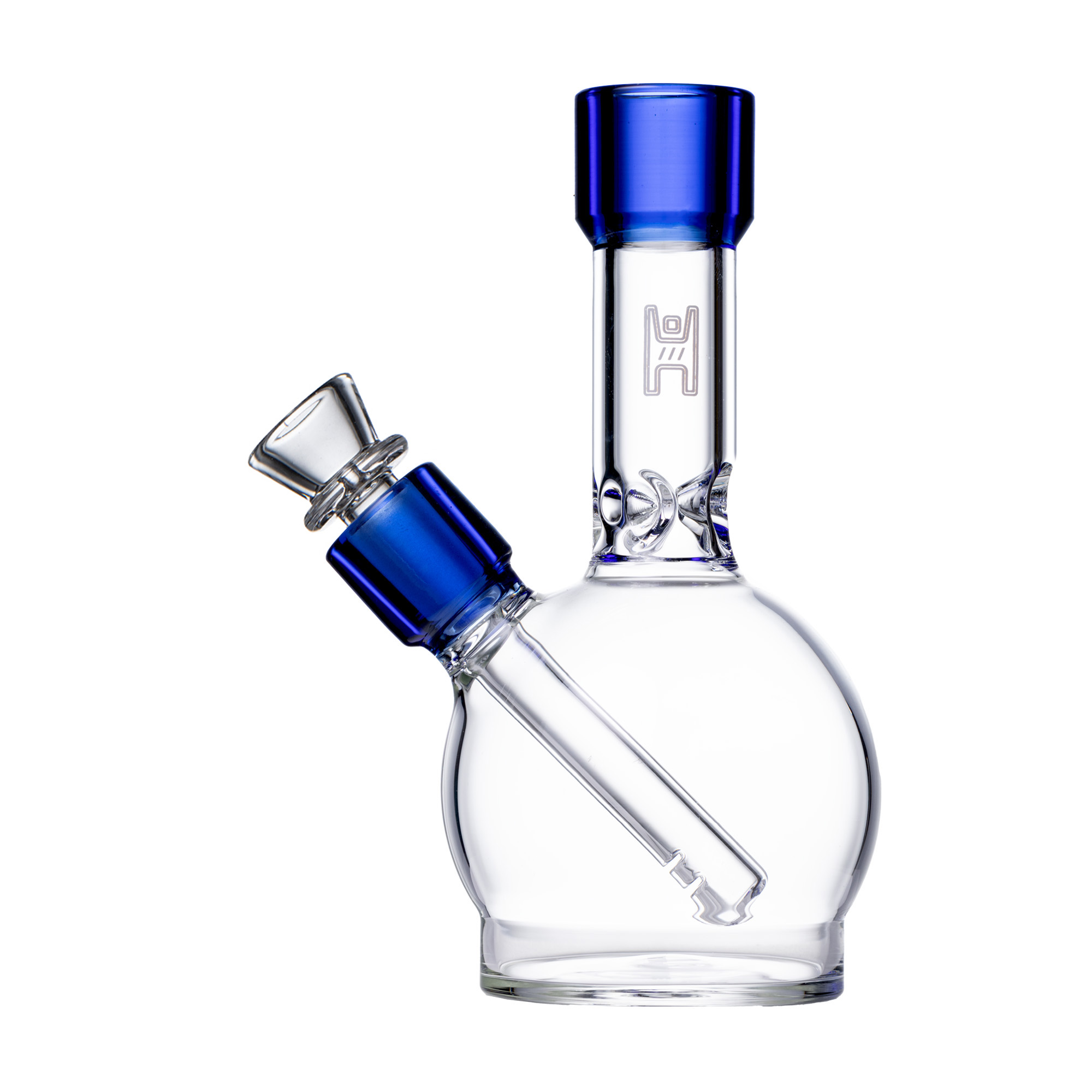 Pixie's Pantry 6" Human Grade Ball Water Pipe in Clear / Blue colorway