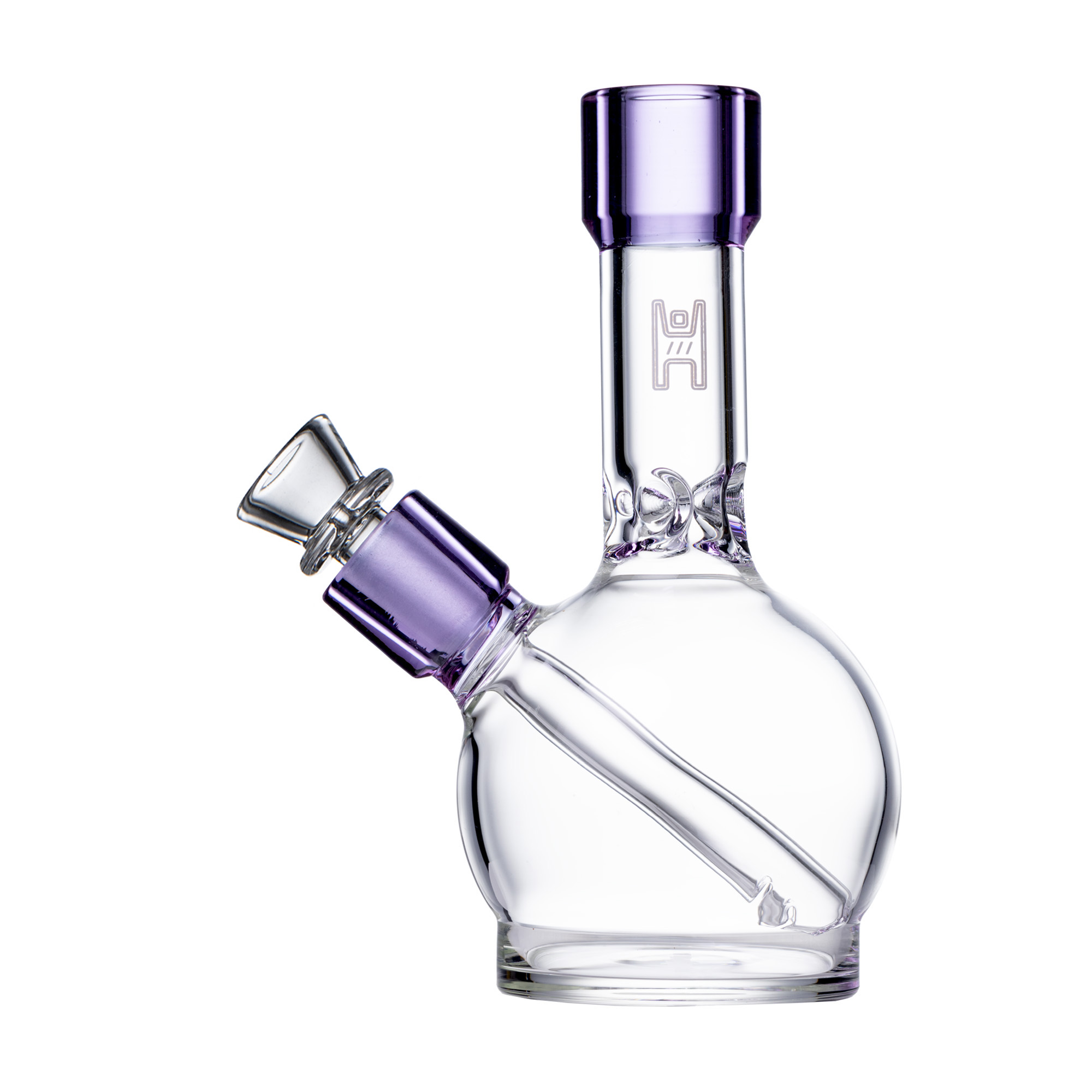 Pixie's Pantry 6" Human Grade Ball Water Pipe in Clear / Lavender colorway