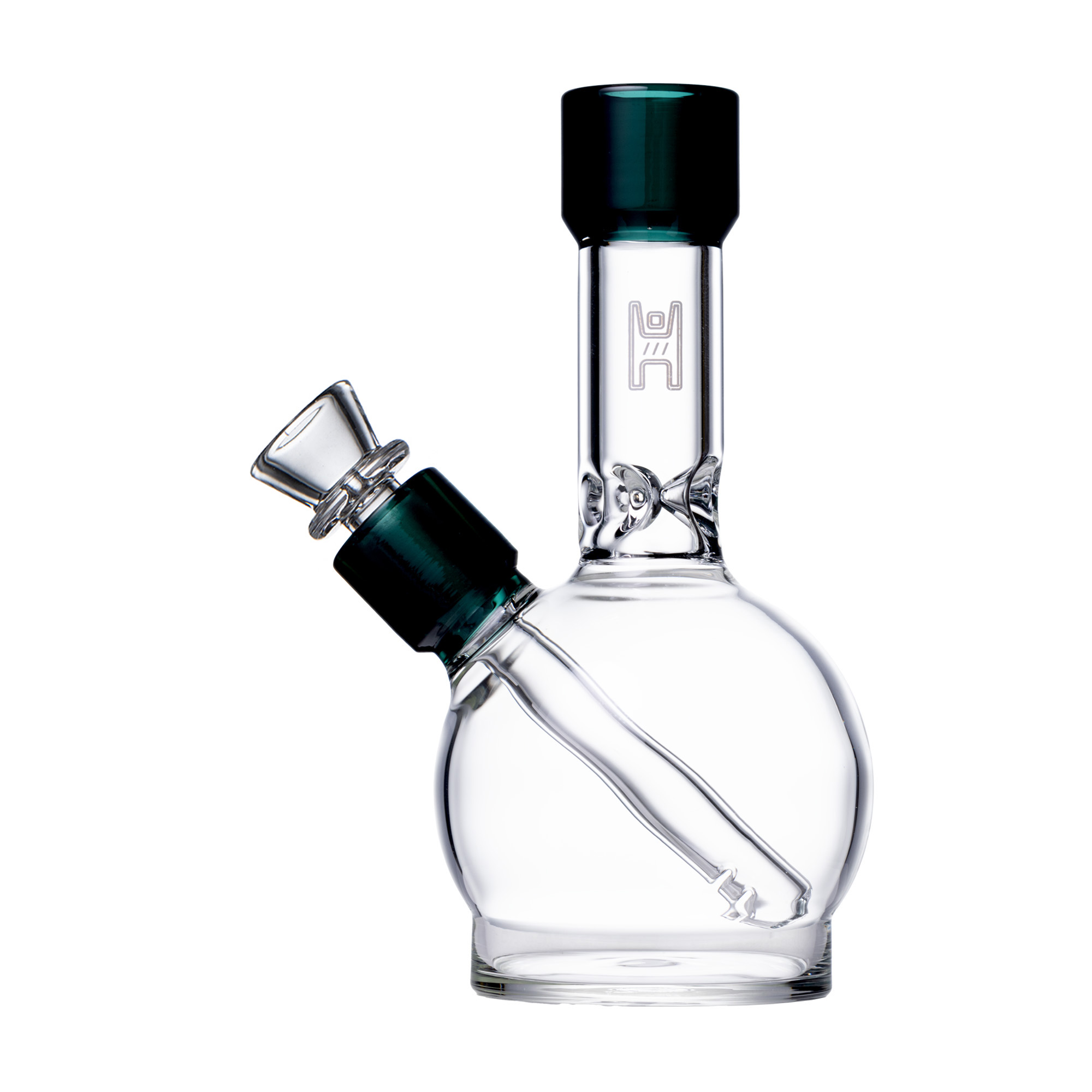 Pixie's Pantry 6" Human Grade Ball Water Pipe in Clear / Matrix Green colorway