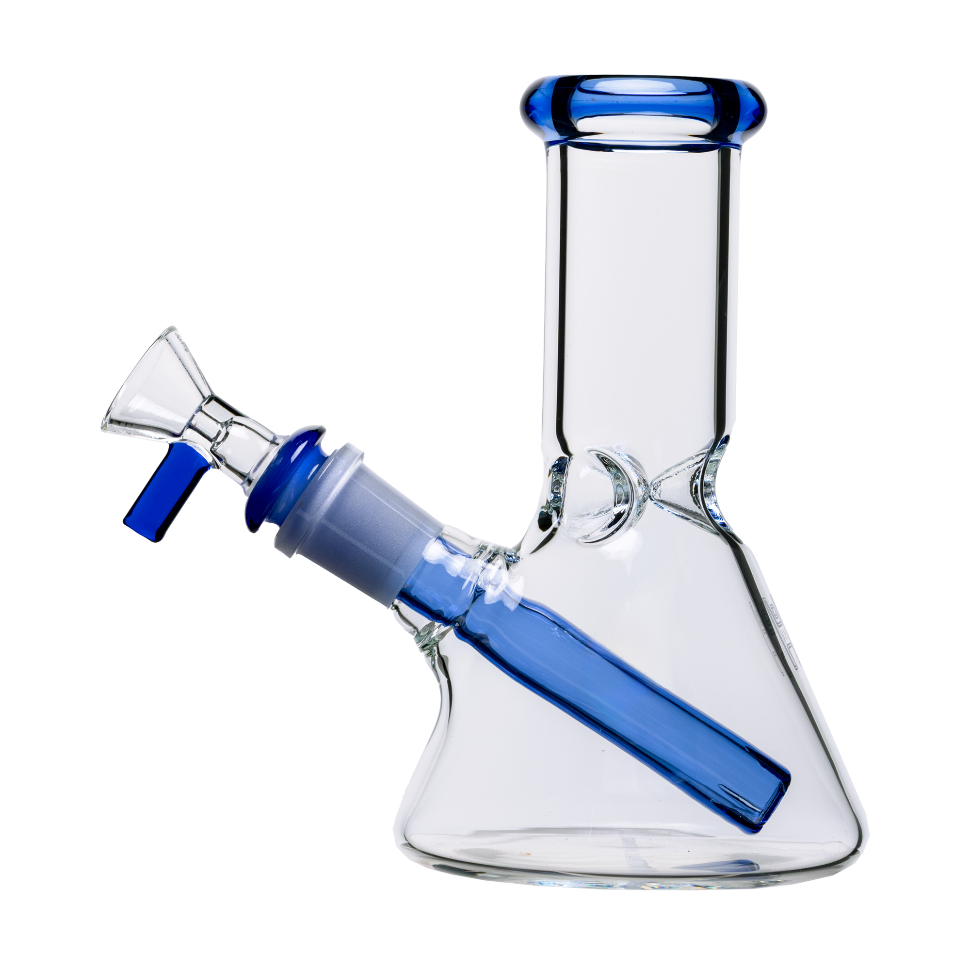Pixie's Pantry Human Grade 6-Inch Beaker Water Pipe in Clear Blue colorway