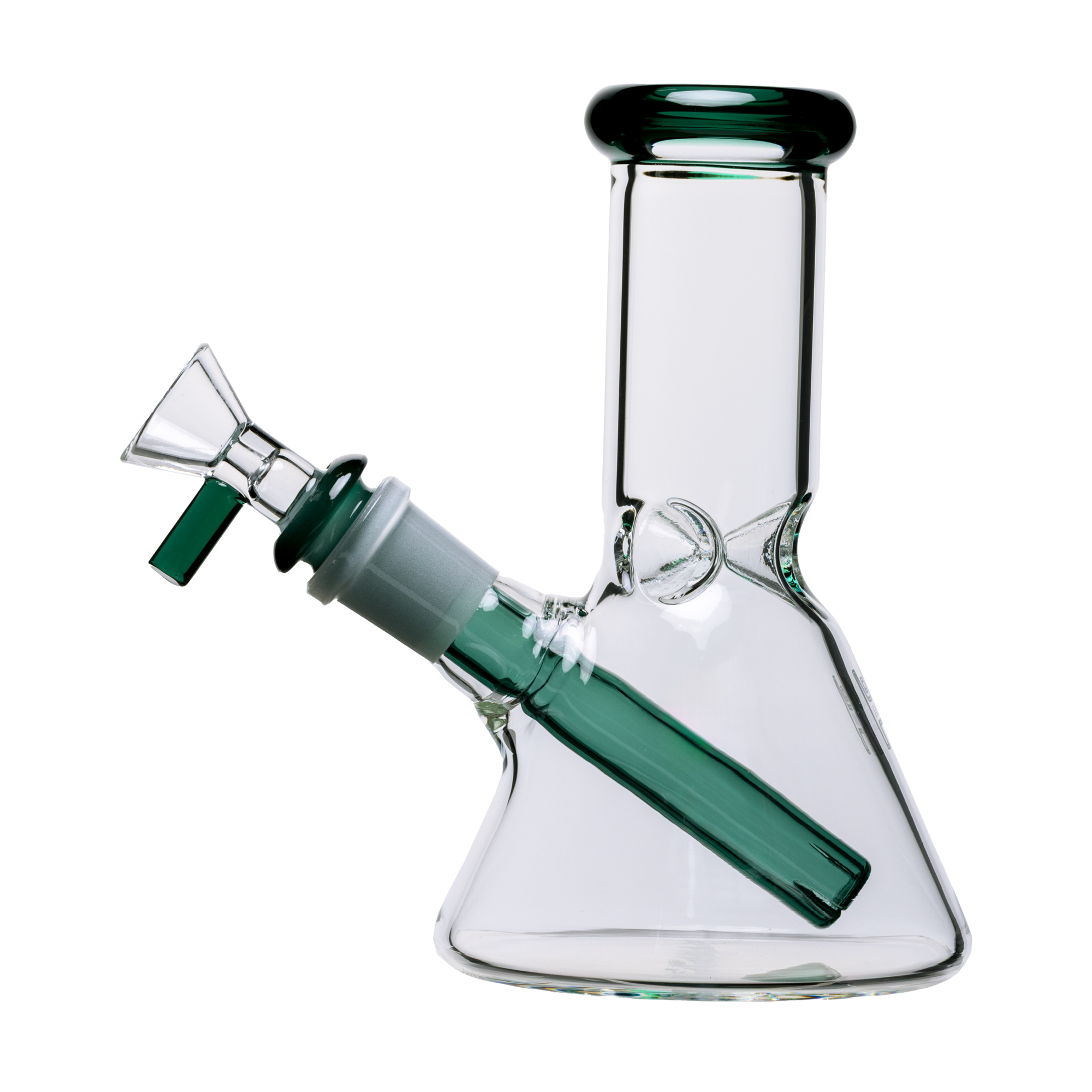 6 inch Human Grade beaker water pipe in Clear Green colorway for Build-A-Bong event catalog