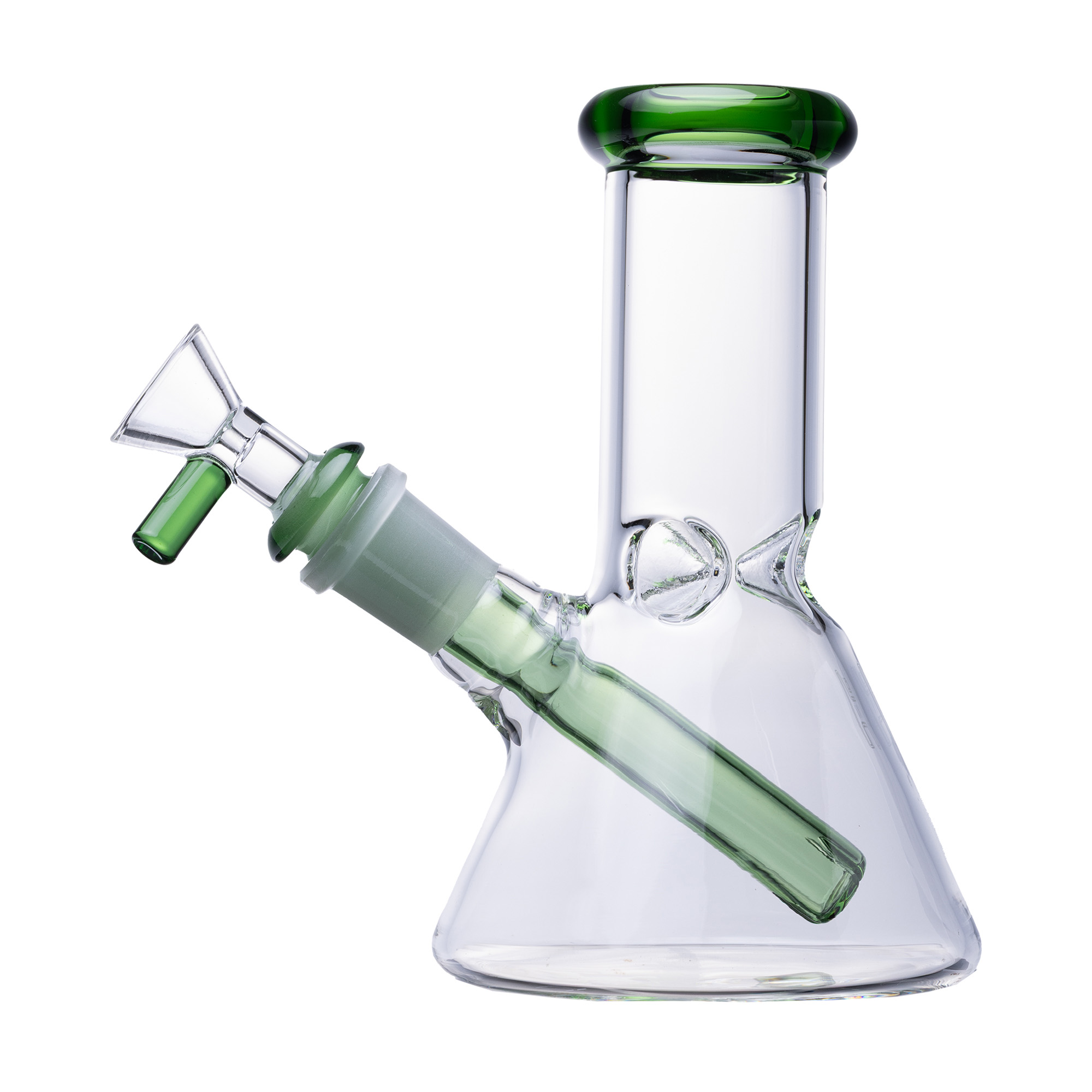 Pixie's Pantry Human Grade 6-Inch Beaker Water Pipe in Clear Lake Green colorway