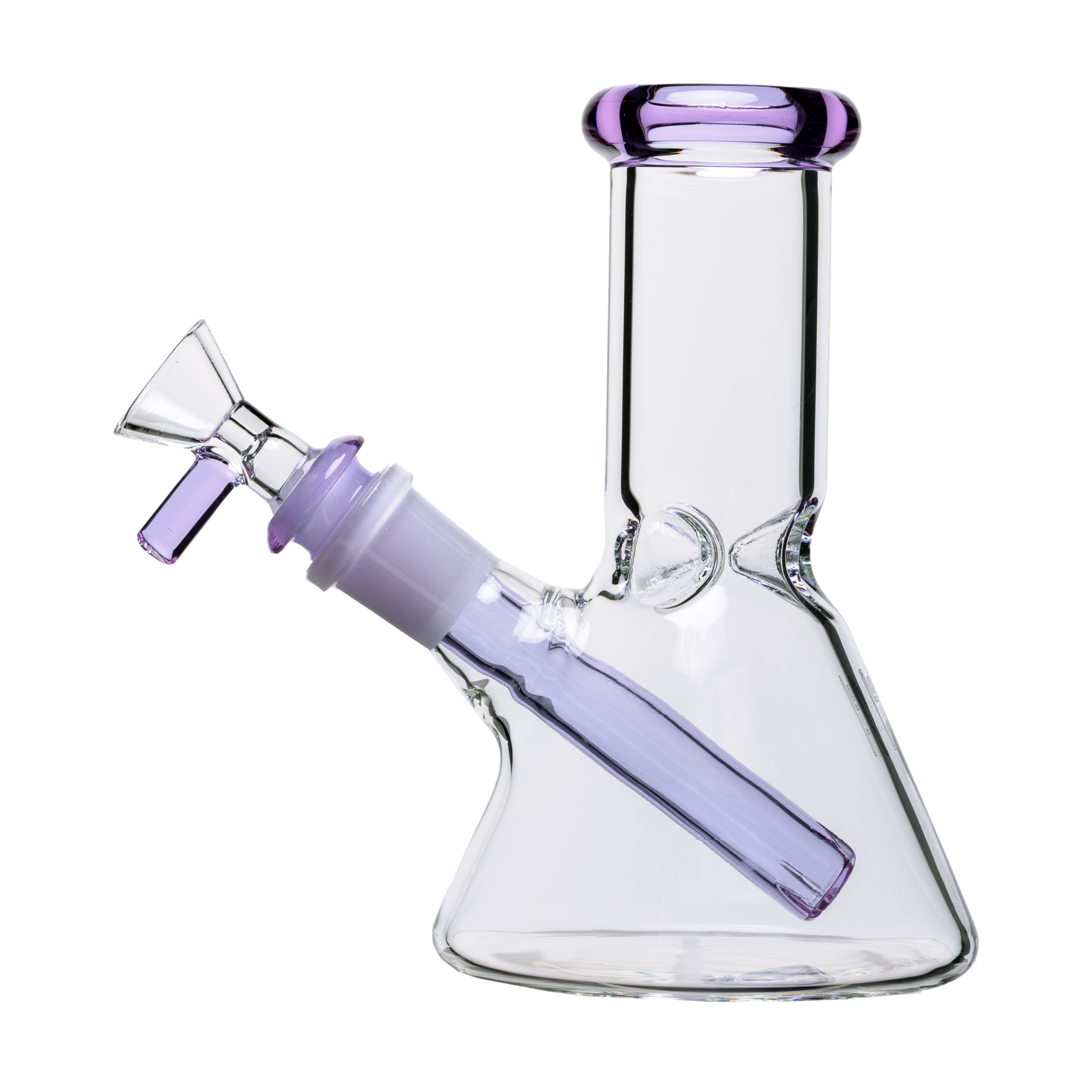 Pixie's Pantry Human Grade 6-Inch Beaker Water Pipe in Clear Lavender colorway