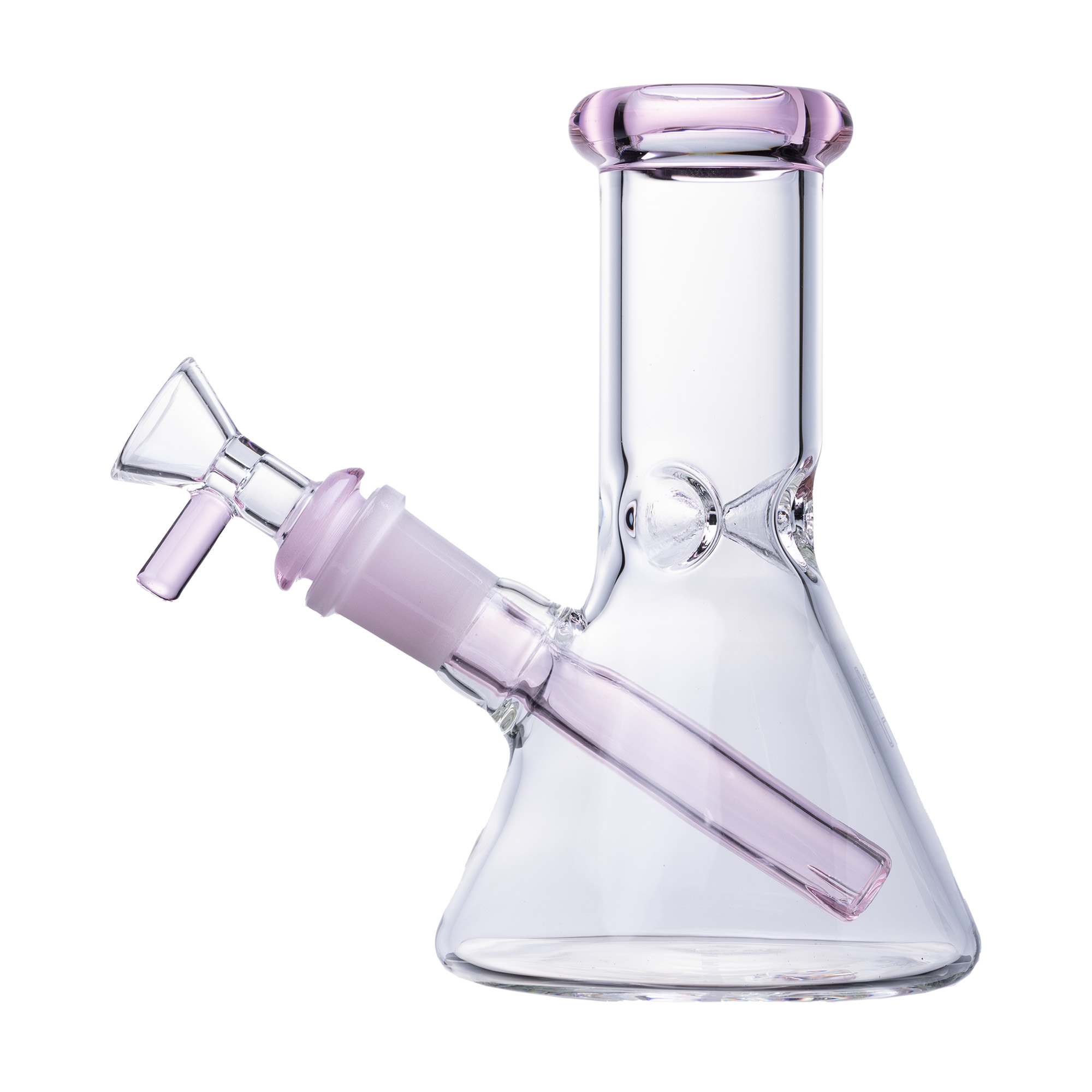 Pixie's Pantry Human Grade 6-Inch Beaker Water Pipe in Clear Pink colorway