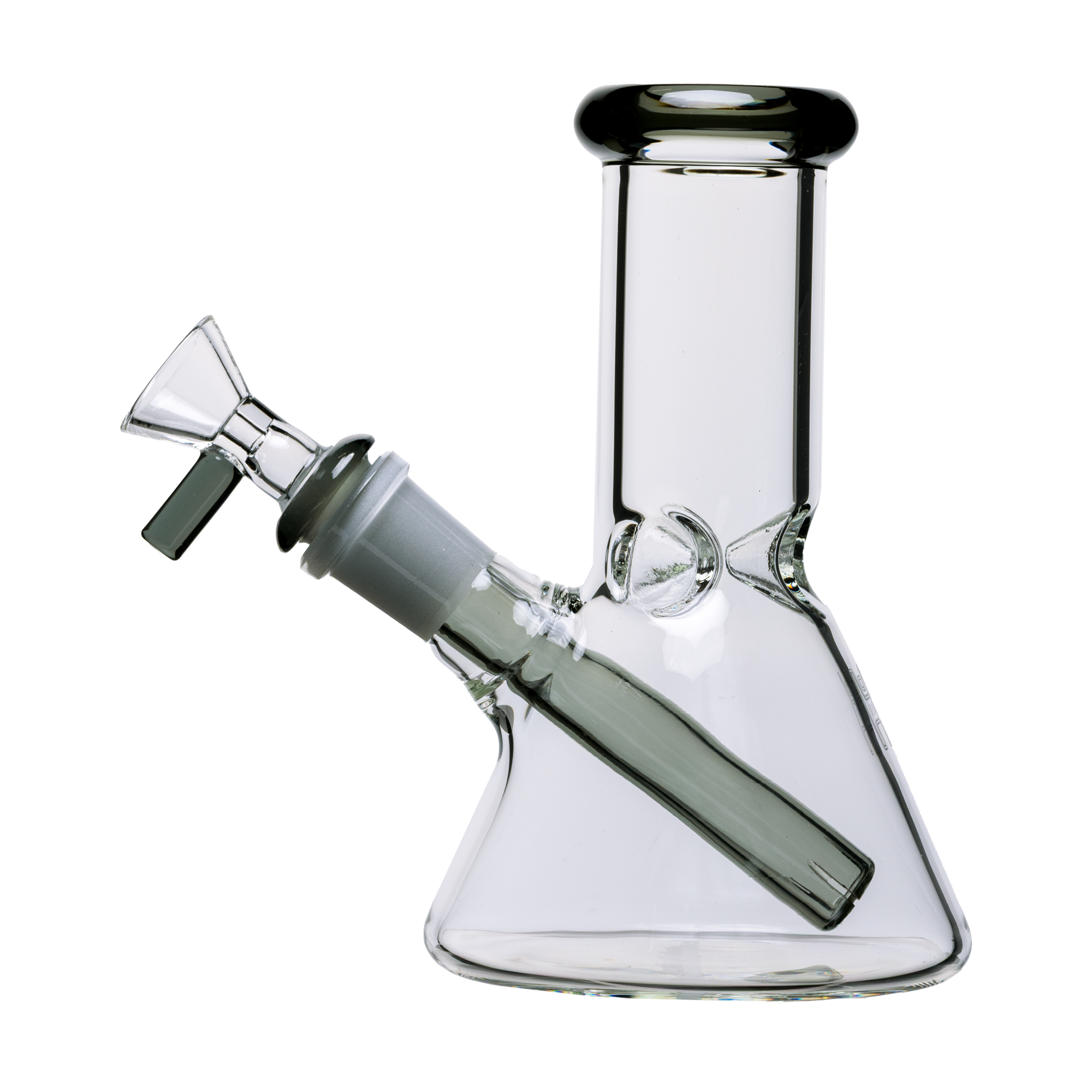 Pixie's Pantry Human Grade 6-Inch Beaker Water Pipe in Clear Smoke colorway