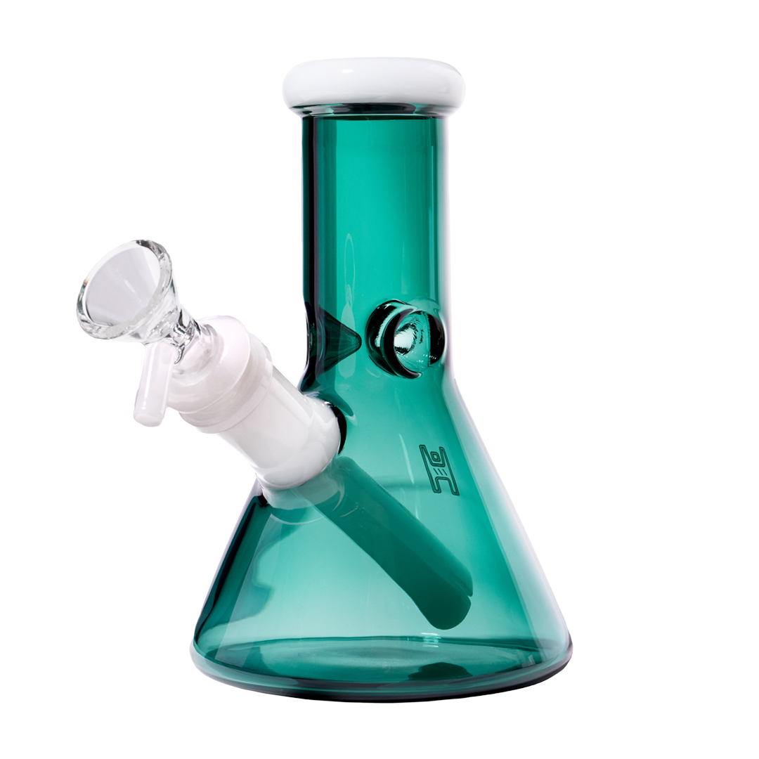 Pixie's Pantry Human Grade 6-Inch Beaker Water Pipe in Lake Green White colorway