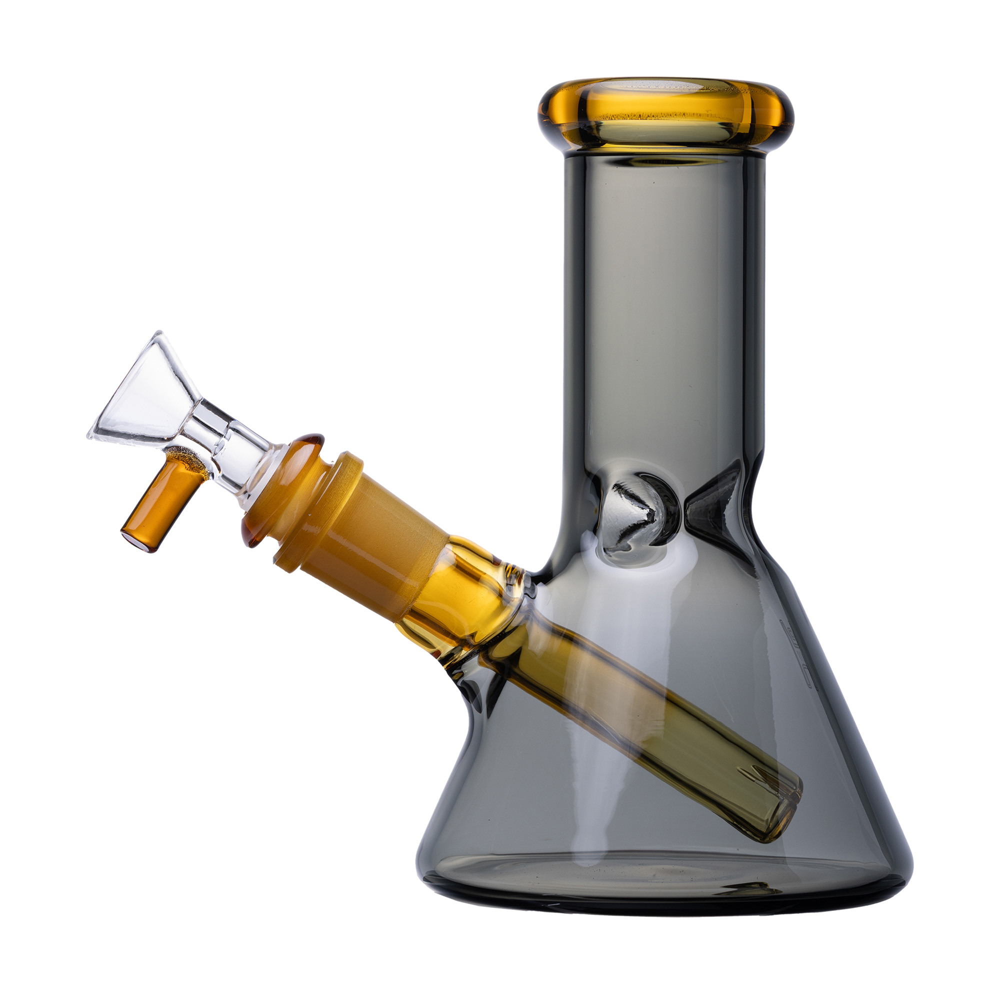 Pixie's Pantry Human Grade 6-Inch Beaker Water Pipe in Smoke Yellow colorway