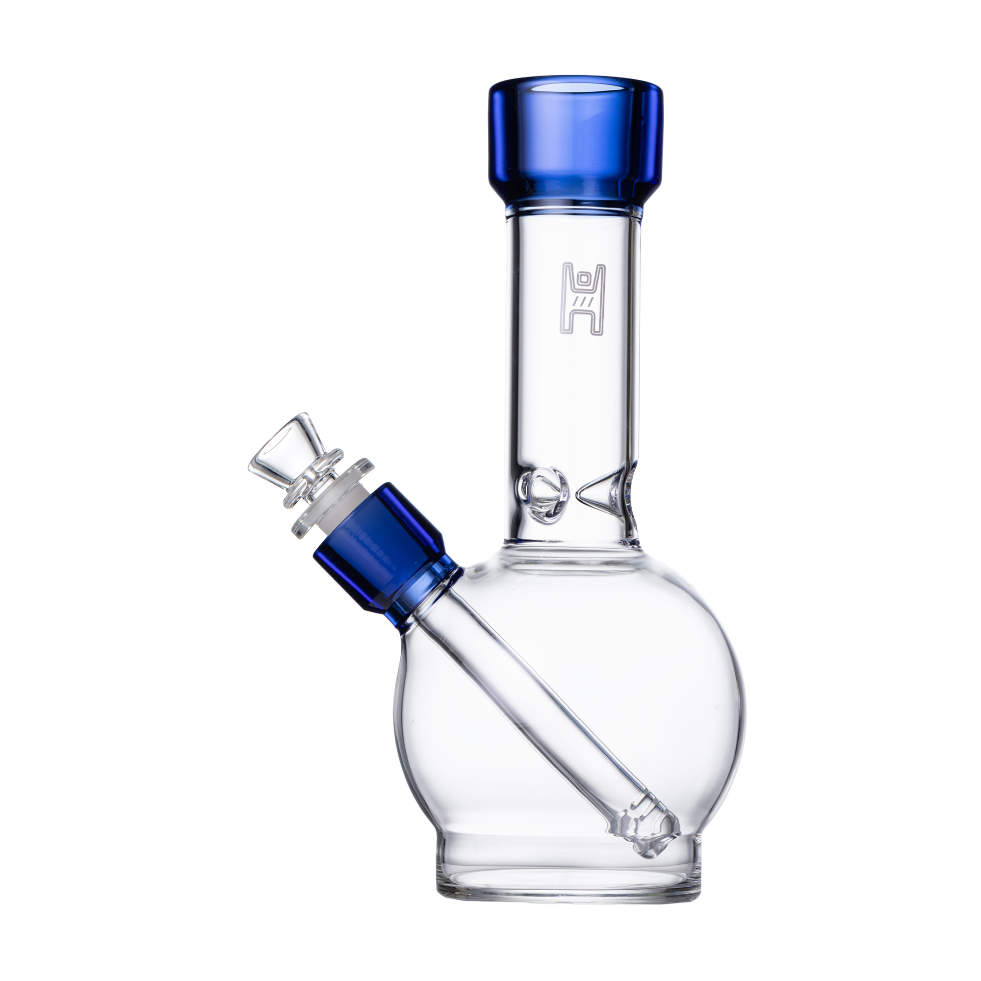 Pixie's Pantry 9" Human Grade Ball Water Pipe in Clear / Blue colorway