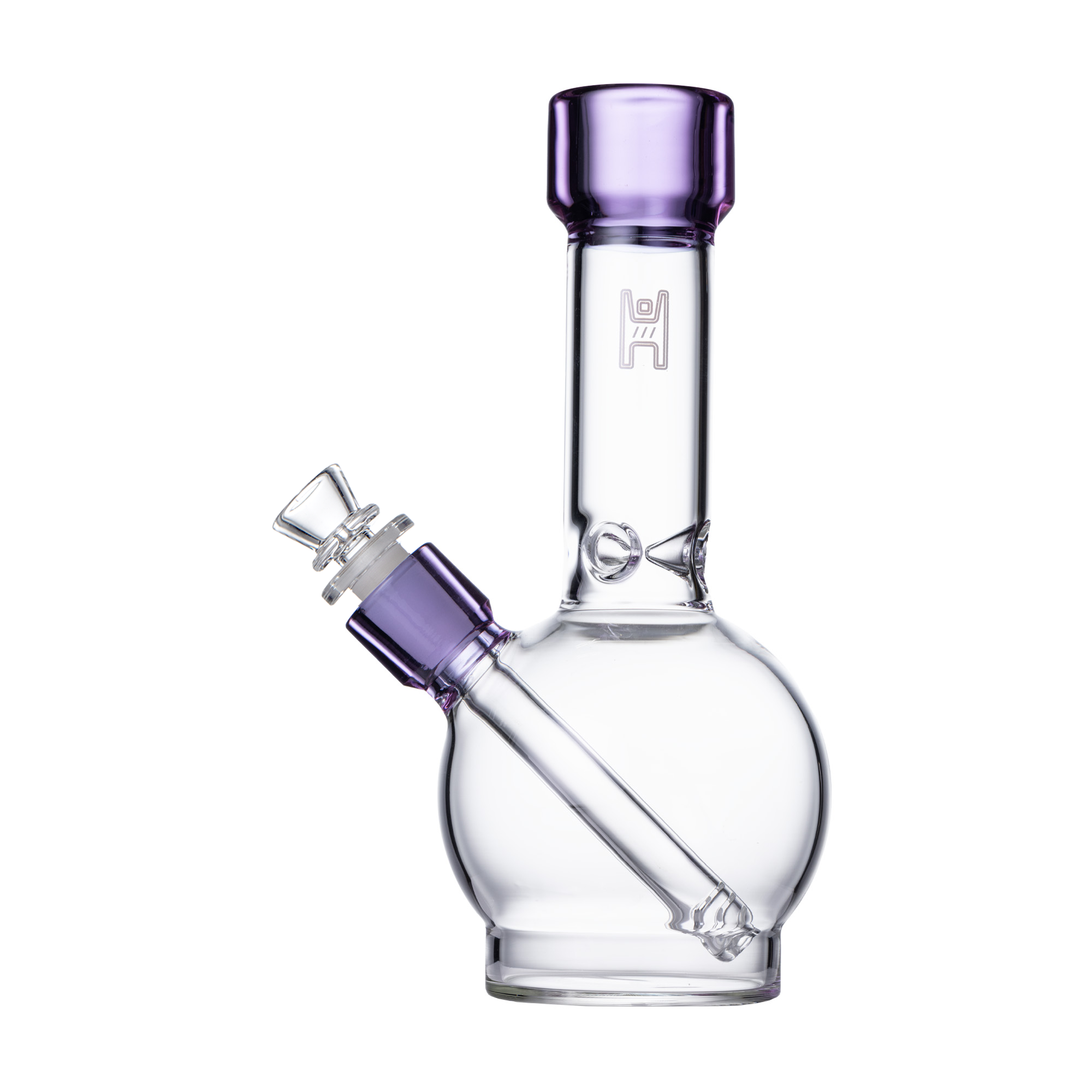Pixie's Pantry 9" Human Grade Ball Water Pipe in Clear / Lavender colorway