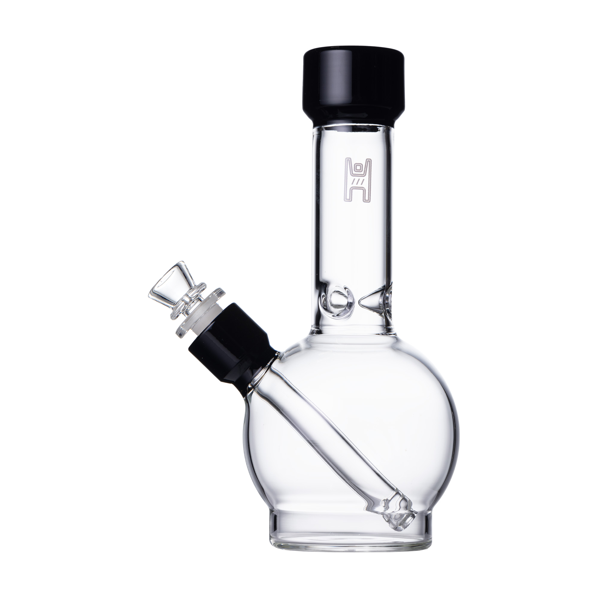 Pixie's Pantry 9" Human Grade Ball Water Pipe in Clear / Smoke colorway