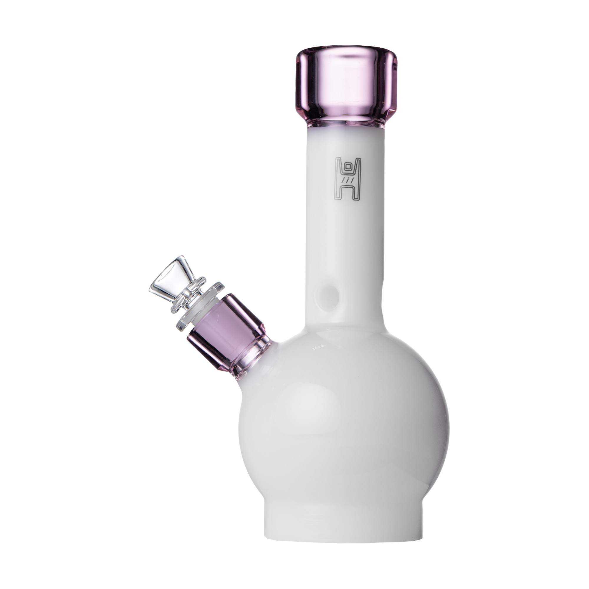 Pixie's Pantry 9" Human Grade Ball Water Pipe in White / Pink colorway