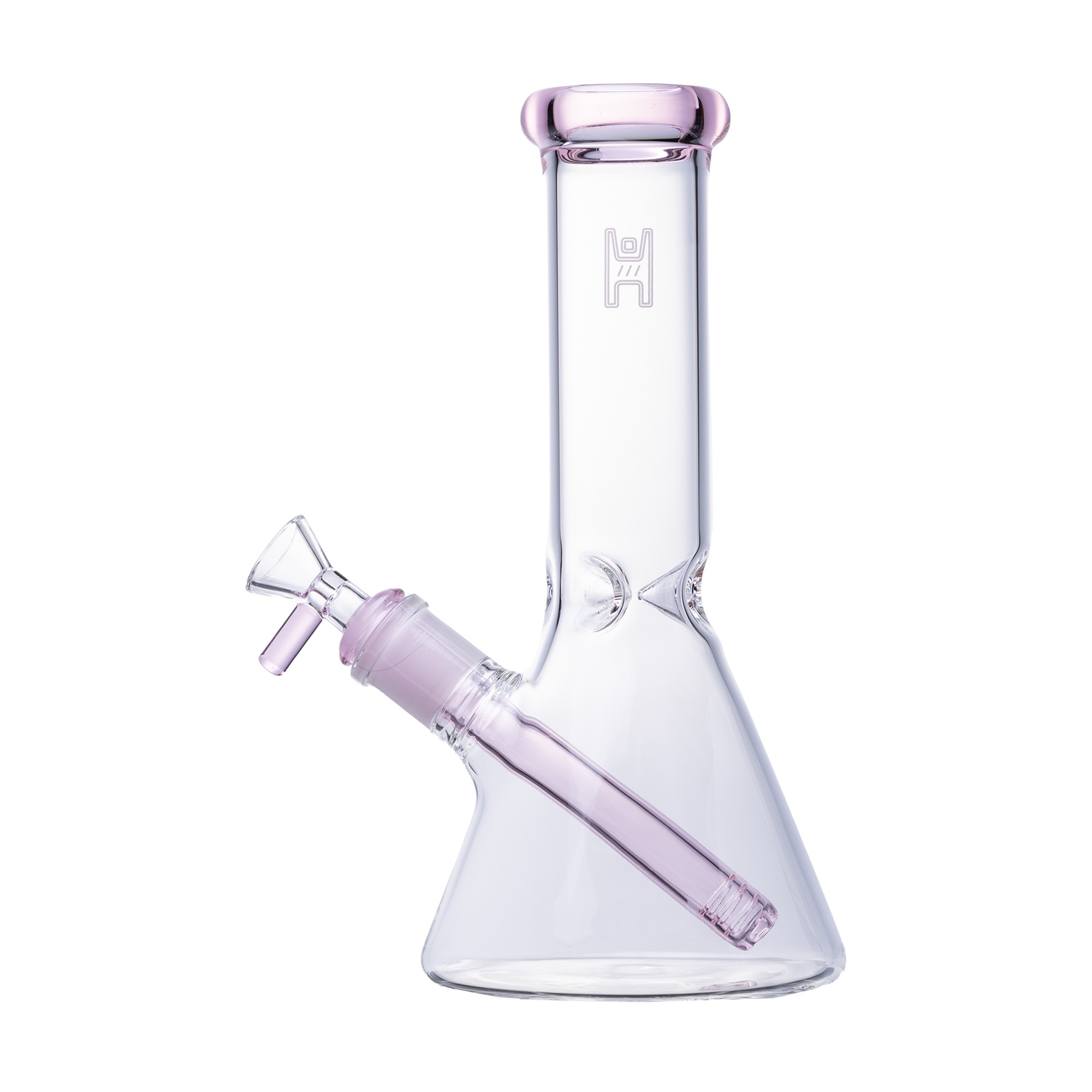9 inch Human Grade beaker water pipe - Clear Pink colorway for Pixies Pantry Build-A-Bong catalog